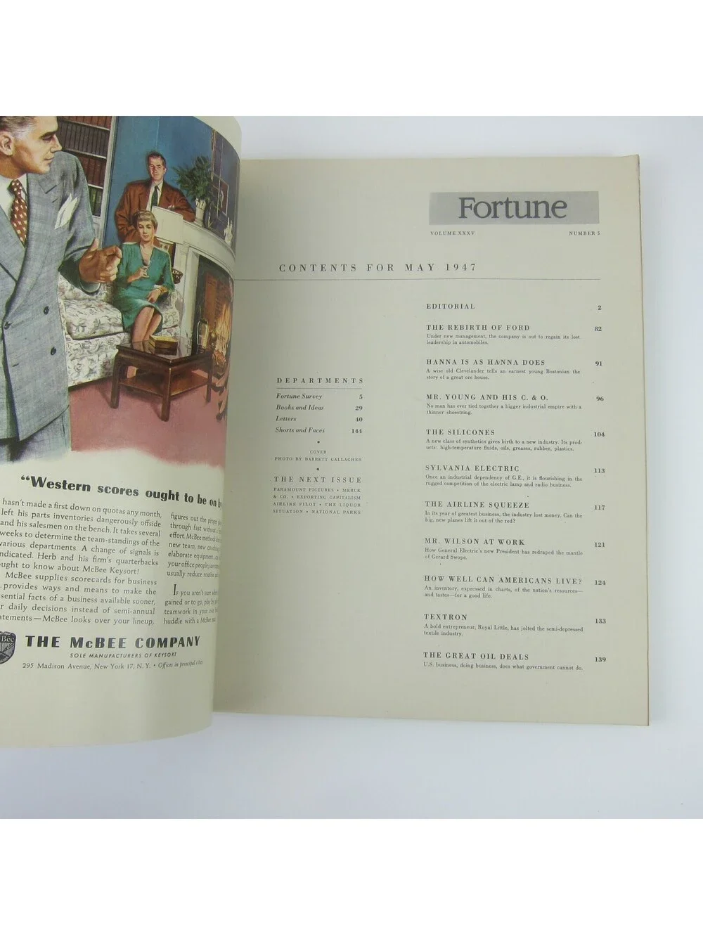 Vintage FORTUNE Magazine May 1947 Ford, Robert Young C&O, Wilson's GE, Sylvania